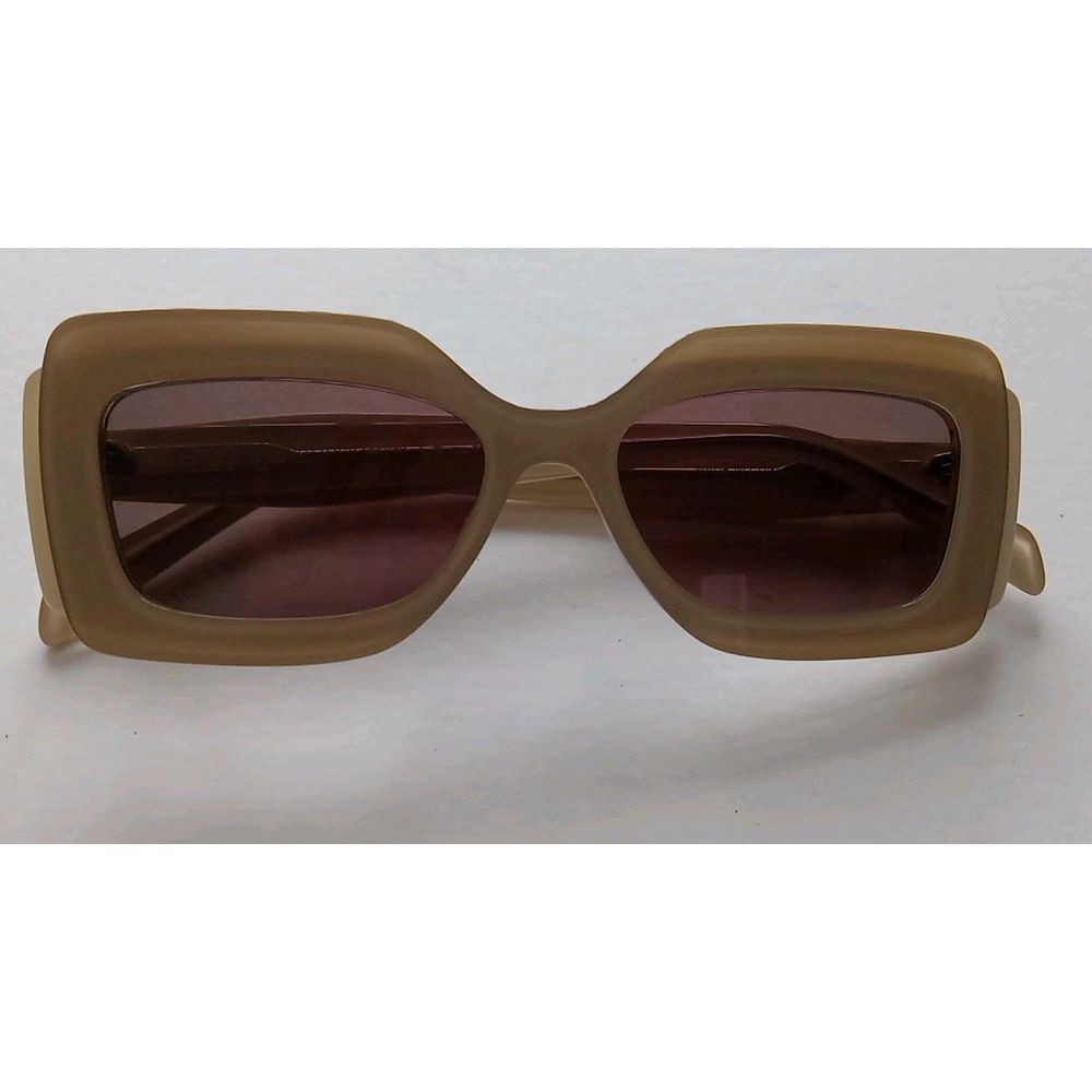 Zara Women Layered Frame Two Tone Beige Tan Arsty Fashion Sun Glasses‎ NWOT